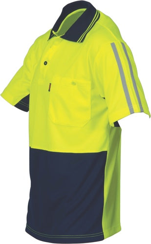 HiVis Cool-Breathe Stripe Polo - Short Sleeve