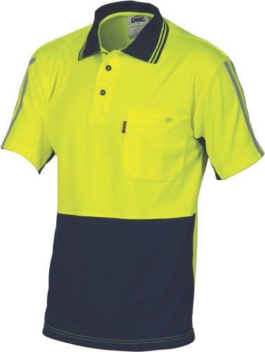 HiVis Cool-Breathe Stripe Polo - Short Sleeve