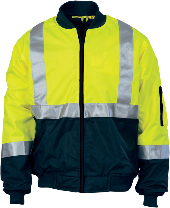 HIVIS 2 TONE BOMBER JACKET WITH CSR R/TAPE