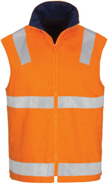  HiVis Cotton Drill Reversible Vest with Generic R/Tape