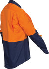 HiVis R/W Cool-Breeze T2 Vertical Vented Cotton Shirt with Gusset Sleeves - Long Sleeve