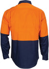 HiVis R/W Cool-Breeze T2 Vertical Vented Cotton Shirt with Gusset Sleeves - Long Sleeve