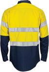 HiVis R/W Cool-Breeze T2 Vertical Vented Cotton Shirt with Gusset Sleeves, Generic R/Tape - Long Sleeves