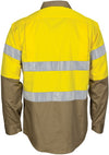 HiVis L/W Cool-Breeze T2 Vertical Vented Cotton Shirt with Gusset Sleeves. Generic Tape - Long sleeves