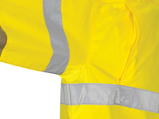 HiVis L/W Cool-Breeze T2 Vertical Vented Cotton Shirt with Gusset Sleeves. Generic Tape - Long sleeves