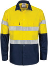 HiVis L/W Cool-Breeze T2 Vertical Vented Cotton Shirt with Gusset Sleeves. Generic Tape - Long sleeves