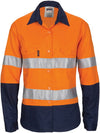 Ladies HIVIS Cool-Breeze Cotton Shirt with CSR R/Tape - Long Sleeve