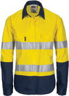 Ladies HIVIS Cool-Breeze Cotton Shirt with CSR R/Tape - Long Sleeve