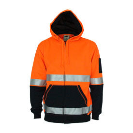 Hivis 2 tone full zip super fleecy hoodie with CSR R/tape