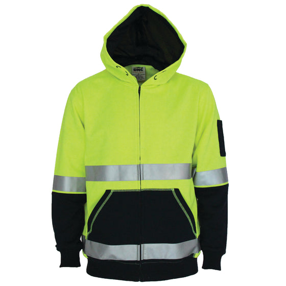 Hivis 2 tone full zip super fleecy hoodie with CSR R/tape