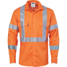 HiVis Cool-Breeze Cotton Shirt with Hoop & Shoulder CSR R/Tape - L/S