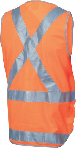 Day/Night Cross Back Safety Vests with Tail
