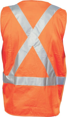  Day/Night Cross Back Cotton Safety Vests with CSR R/Tape