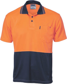  HiVis Two Tone Cool Breathe Polo Shirt, Short Sleeve
