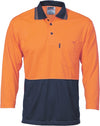 HiVis Two Tone Cool Breathe Polo Shirt, 3/4 Sleeve