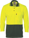 HiVis Two Tone Cool Breathe Polo Shirt, 3/4 Sleeve