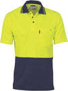 Cotton Back HiVis Two Tone Fluoro Polo - Short Sleeve