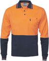 Cotton Back HiVis Two Tone Fluoro Polo - Long Sleeve