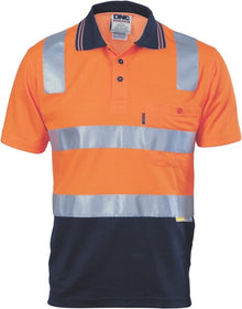  Cotton Back HiVis Two Tone Polo Shirt with CSR R/ Tape - Short sleeve