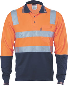  Cotton Back HiVis Two Tone Polo Shirt with CSR R/ Tape - L/S
