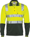 Cotton Back HiVis Two Tone Polo Shirt with CSR R/ Tape - L/S