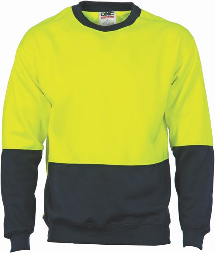 HiVis Two Tone Fleecy Sweat Shirt (Sloppy Joe) Crew-Neck