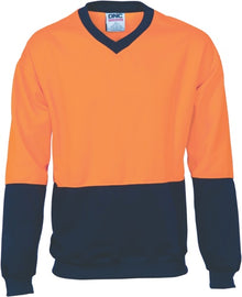  HiVis Two Tone Fleecy Sweat Shirt (Sloppy Joe) V-Neck