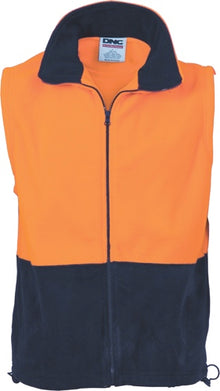  HiVis Two Tone Full Zip Polar Fleece Vest