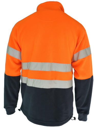 HiVis two tone full zip polar fleece with generic R/Tape