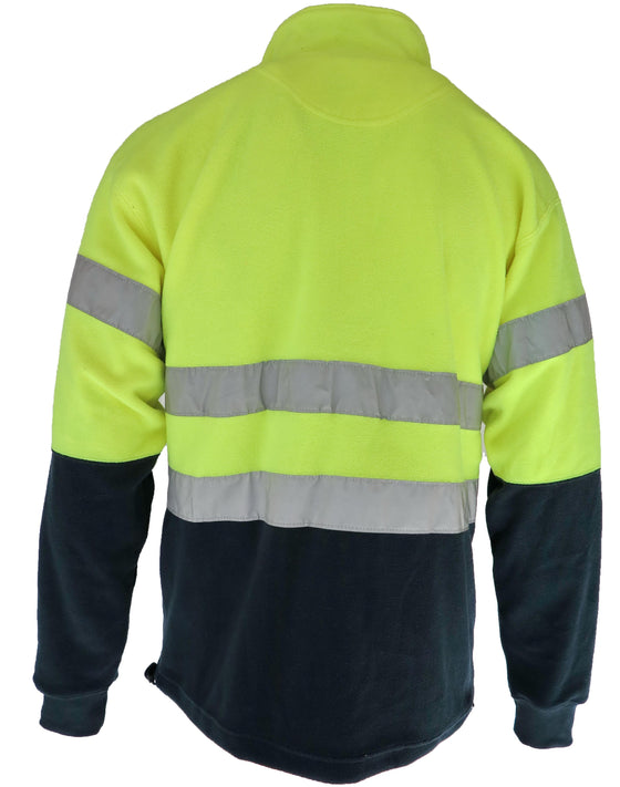 HiVis two tone full zip polar fleece with generic R/Tape