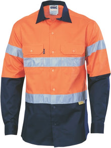  HiVis Two Tone Drill Shirt with 3M 8910 R/Tape - Long Sleeve