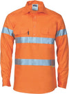 HiVis Close Front Cotton Drill
 Shirt with 3M R/Tape