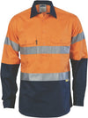 HiVis Two Tone Closed Front Cotton Shirt
 with 3M R/Tape