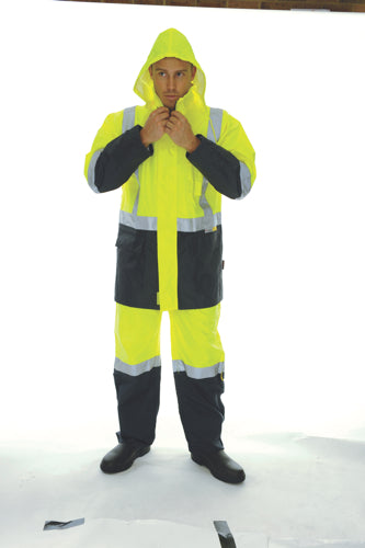 HiVis Two Tone Light weight Rain Jacket with 3M R/Tape