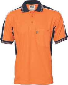  Poly/Cotton Contrast Panel Polo - Short Sleeve