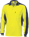 Poly/Cotton Contrast Panel Polo - long Sleeve