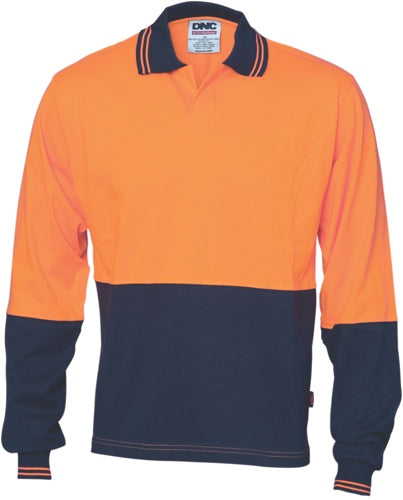 Hivis Cool Breeze Cotton Jersey Food Industry  Polo - Long Sleeve