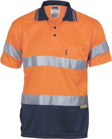 Hivis D/N Cool Breathe Polo Shirt With 3M 8906 R/Tape - Short Sleeve