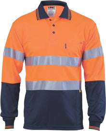  Hivis D/N Cool-Breathe Polo Shirt With 3M 8906 R/Tape - Long Sleeve