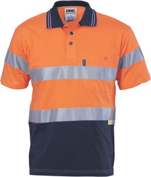  Hivis Cool-Breeze Cotton Jersey Polo With CSR R/Tape - S/S