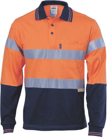  Hivis Cool-Breeze Cotton Jersey Polo With CSR R/Tape - L/S
