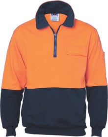  HiVis Two Tone 1/2 Zip Cotton Fleecy
 Windcheater