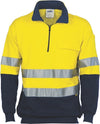 HiVis Two Tone 1/2 Zip Cotton Fleecy
 Windcheater with 3M R/Tape