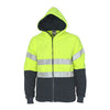 Hivis full zip polar fleece hoodie with CSR R/tape