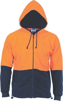  HiVis Two Tone Full Zip Polar Fleece Hoodie