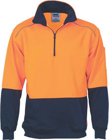  HiVis Two Tone 1/2 Zip Reflective Piping
 Sweat Shirt