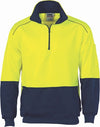 HiVis Two Tone 1/2 Zip Reflective Piping
 Sweat Shirt