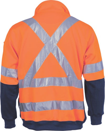HiVis 1/2 Zip Fleecy with ‘X’ Back & additional Tape on Tail