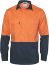 HiVis 2 Tone Cool-Breeze Close Front Cotton
 Shirt - Long sleeve