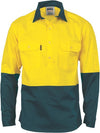 HiVis 2 Tone Cool-Breeze Close Front Cotton
 Shirt - Long sleeve